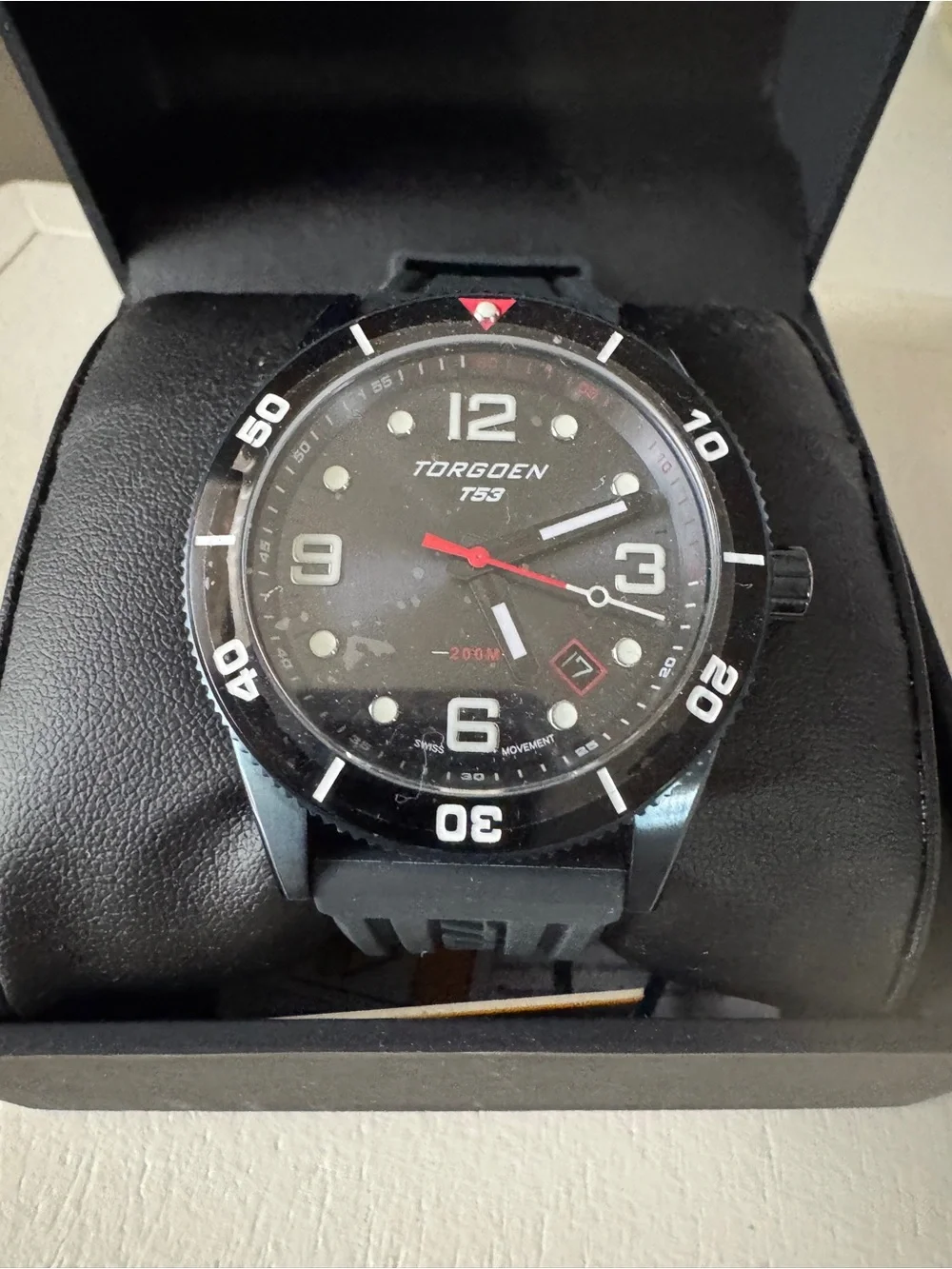 Torgoen Men’s Navy Diver Watch. New In Box.